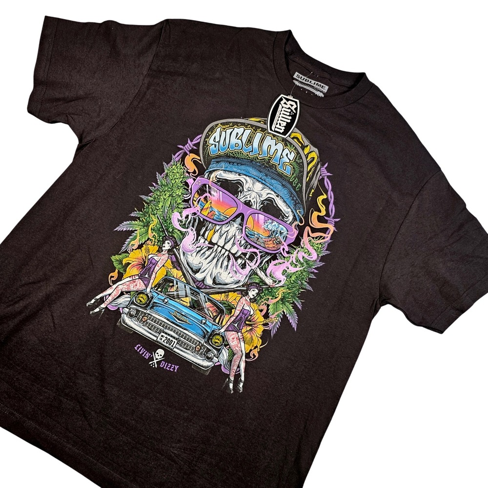 Sullen Art Collective × Sublime Livin' Dizzy Skull Graphic T‑Shirt Men's XL NWT